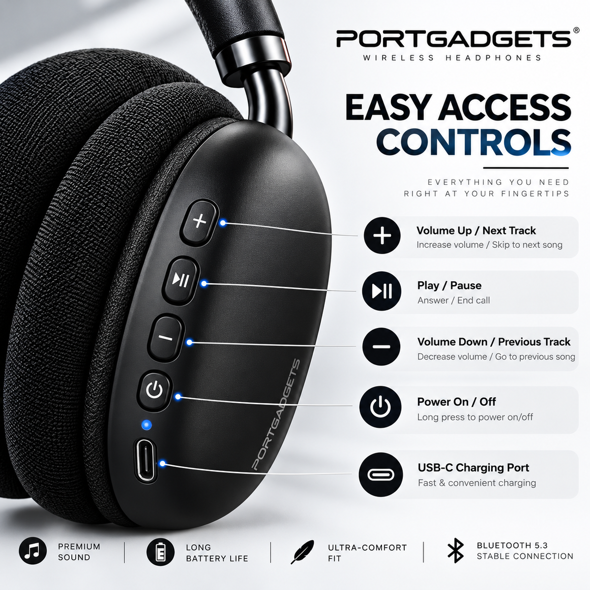 P9 Wireless Headphones – PORTGADGETS